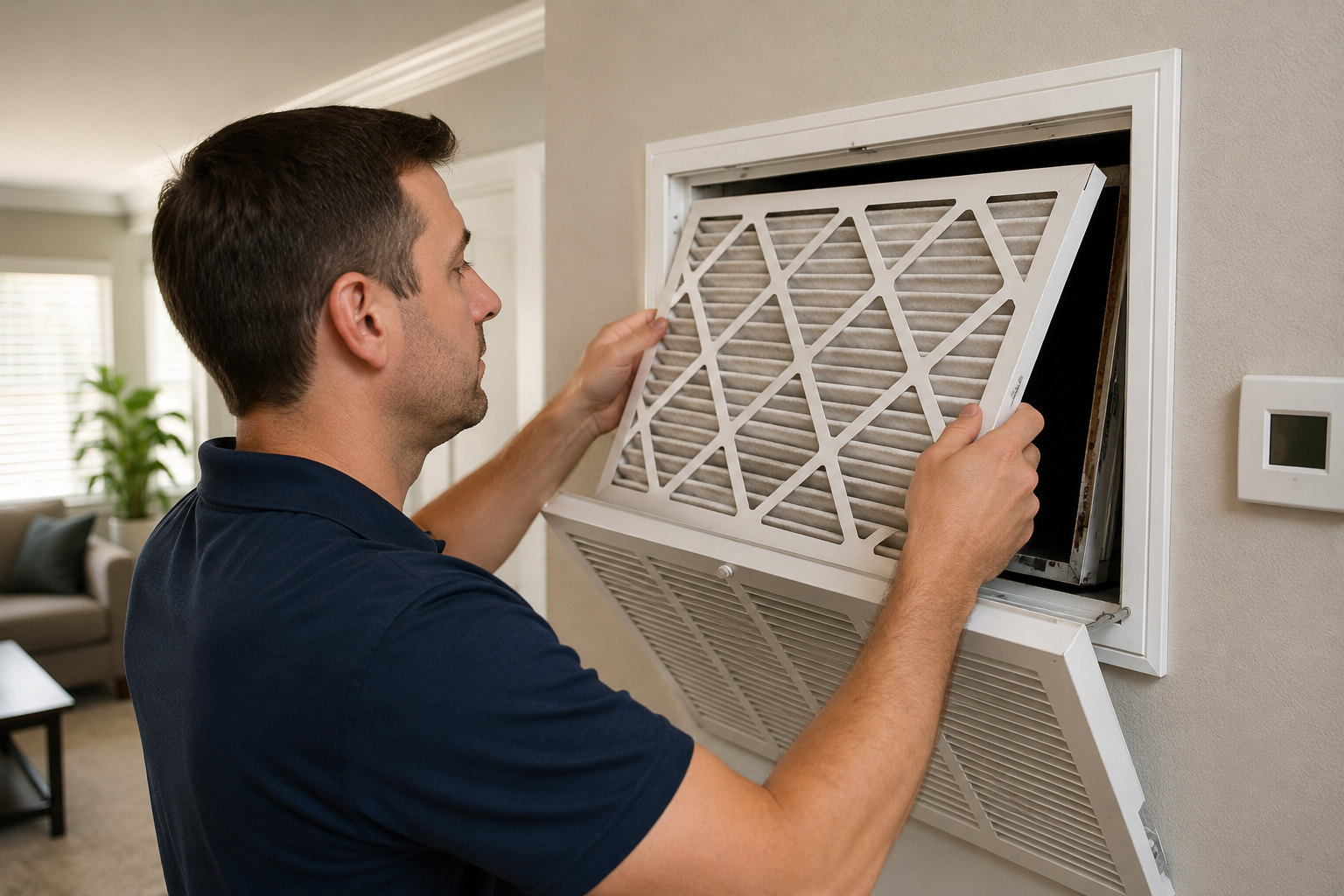 technician fixing a boiler